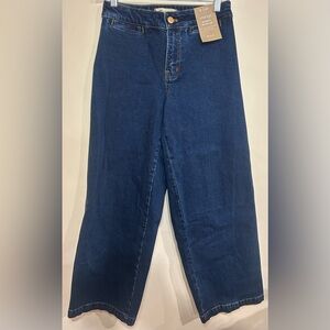 NEW Madewell Emmett Wide Leg Size 26P Curvy High Rise Dark Denim Wash